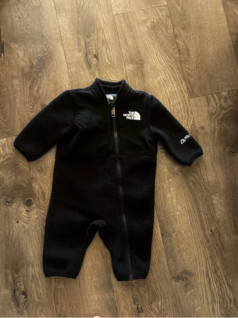 The North Face Black Fleece Kids One-Piece Bodysuit - Front Zip Denali